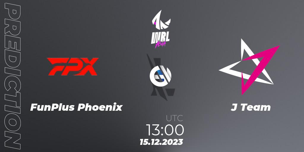 FunPlus Phoenix vs J Team: Betting TIp, Match Prediction. 15.12.2023 at 13:00. Wild Rift, WRL Asia 2023 - Season 2 - Regular Season