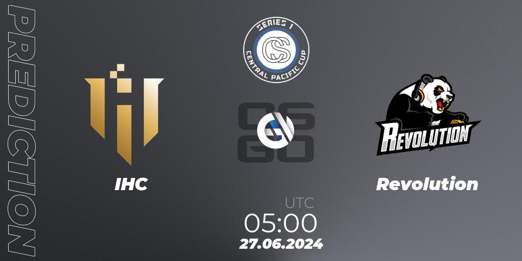 IHC vs Revolution: Betting TIp, Match Prediction. 27.06.2024 at 05:00. Counter-Strike (CS2), Central Pacific Cup: Series 1