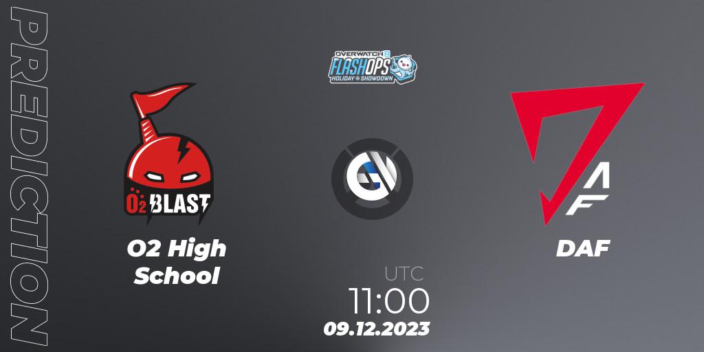 O2 High School vs DAF: Betting TIp, Match Prediction. 09.12.2023 at 11:00. Overwatch, Flash Ops Holiday Showdown - APAC Finals