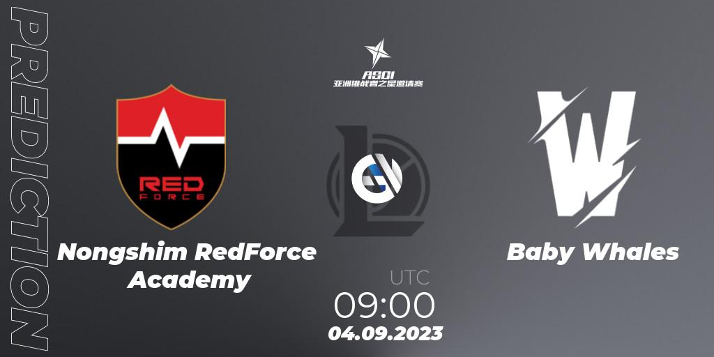 Nongshim RedForce Academy vs Baby Whales: Betting TIp, Match Prediction. 04.09.2023 at 09:00. LoL, Asia Star Challengers Invitational 2023
