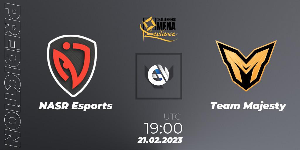 NASR Esports vs Team Majesty: Betting TIp, Match Prediction. 21.02.2023 at 19:00. VALORANT, VALORANT Challengers 2023 MENA: Resilience Split 1 - Levant and North Africa