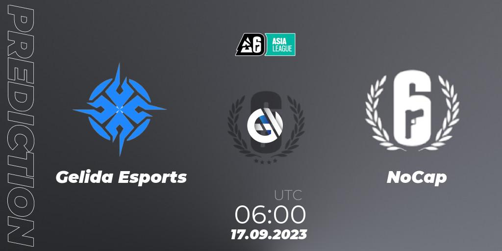 Gelida Esports vs NoCap: Betting TIp, Match Prediction. 17.09.2023 at 06:00. Rainbow Six, SEA League 2023 - Stage 2
