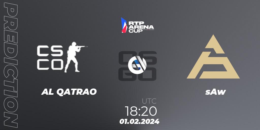 AL QATRAO vs sAw: Betting TIp, Match Prediction. 01.02.2024 at 18:20. Counter-Strike (CS2), RTP Arena Cup 2024