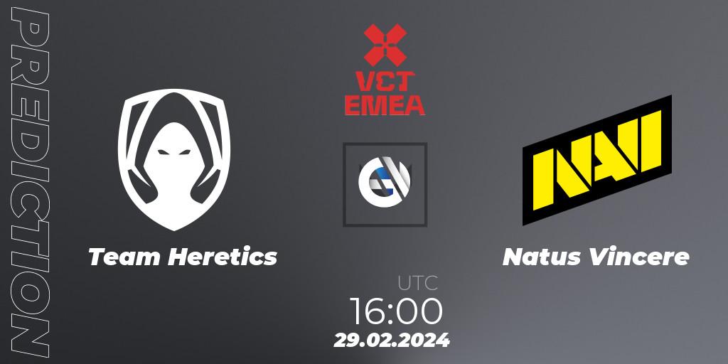 Team Heretics vs Natus Vincere: Betting TIp, Match Prediction. 29.02.2024 at 16:10. VALORANT, VCT 2024: EMEA Kickoff