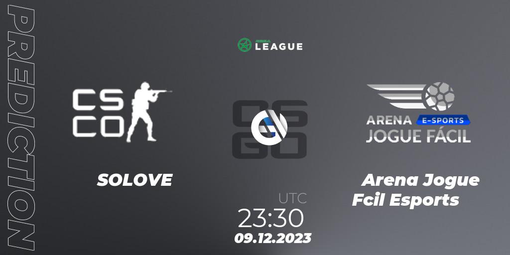 SOLOVE vs Arena Jogue Fácil Esports: Betting TIp, Match Prediction. 11.12.2023 at 19:00. Counter-Strike (CS2), ESEA Season 47: Open Division - South America