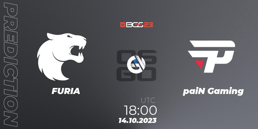FURIA vs paiN Gaming: Betting TIp, Match Prediction. 14.10.2023 at 20:00. Counter-Strike (CS2), BGS Esports 2023