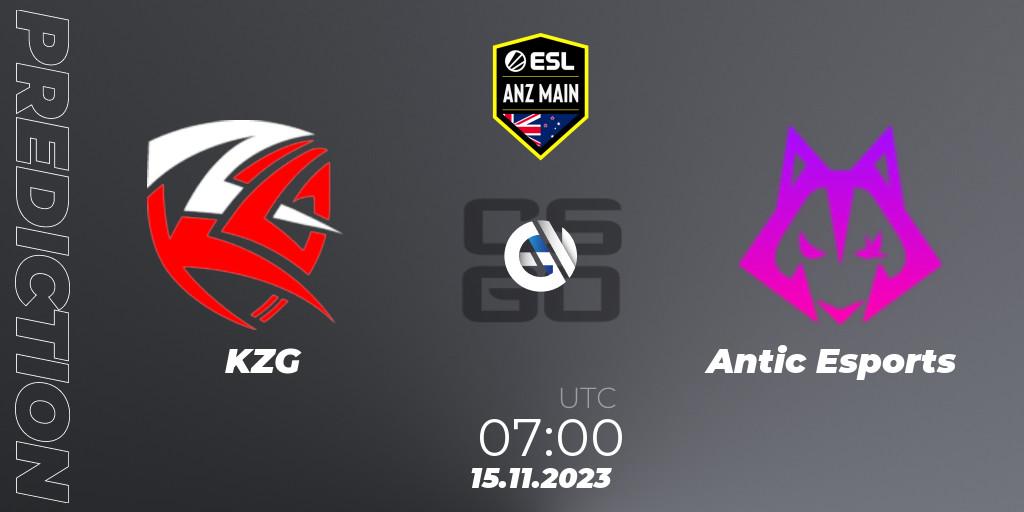 KZG vs Antic Esports: Betting TIp, Match Prediction. 15.11.23. CS2 (CS:GO), ESL ANZ Main Season 17