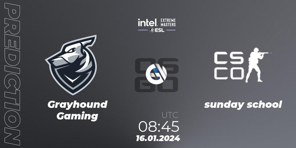 Grayhound Gaming vs sunday school: Betting TIp, Match Prediction. 16.01.24. CS2 (CS:GO), Intel Extreme Masters China 2024: Oceanic Open Qualifier #1