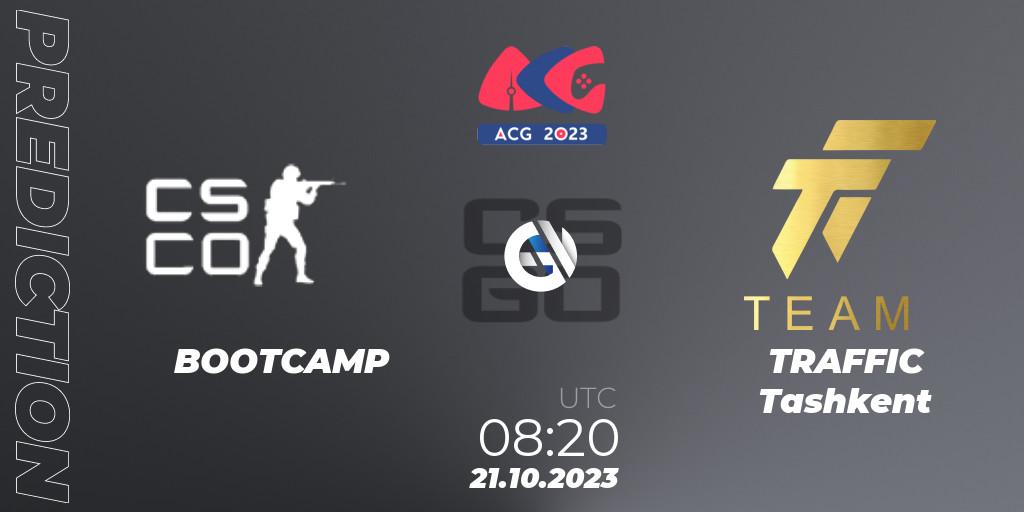 BOOTCAMP vs TRAFFIC Tashkent: Betting TIp, Match Prediction. 21.10.2023 at 08:20. Counter-Strike (CS2), Almaty Cyber Games 2023
