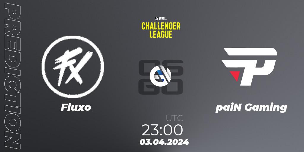Fluxo vs paiN Gaming: Betting TIp, Match Prediction. 10.05.2024 at 01:00. Counter-Strike (CS2), ESL Challenger League Season 47: South America