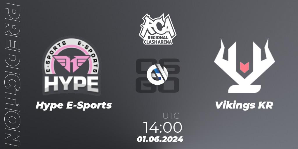 Hype E-Sports vs Vikings KR: Betting TIp, Match Prediction. 01.06.2024 at 14:00. Counter-Strike (CS2), Regional Clash Arena South America: Closed Qualifier
