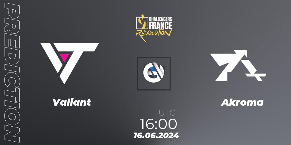 Valiant vs Akroma: Betting TIp, Match Prediction. 16.06.2024 at 16:00. VALORANT, VALORANT Challengers 2024 France: Revolution Split 2