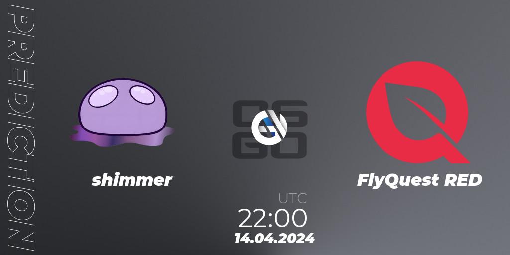 shimmer vs FlyQuest RED: Betting TIp, Match Prediction. 14.04.24. CS2 (CS:GO), ESL Impact Spring 2024 Cash Cup 2 North America