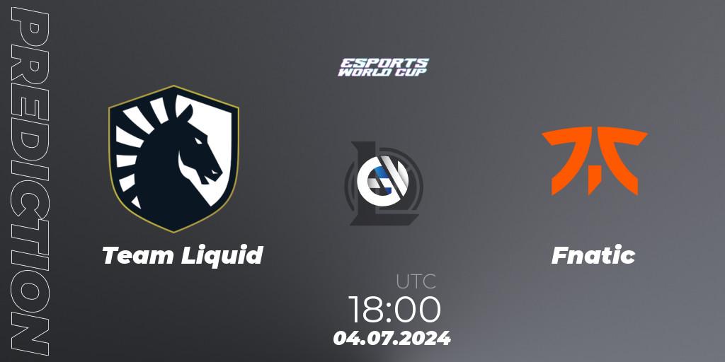 Team Liquid vs Fnatic: Betting TIp, Match Prediction. 04.07.2024 at 18:00. LoL, Esports World Cup 2024