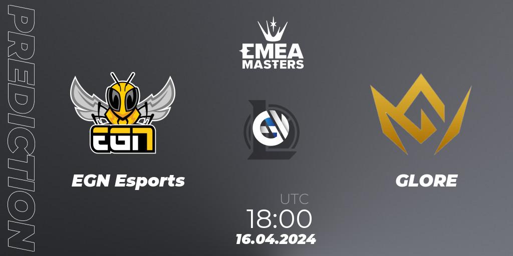 EGN Esports vs GLORE: Betting TIp, Match Prediction. 16.04.24. LoL, EMEA Masters Spring 2024 - Play-In