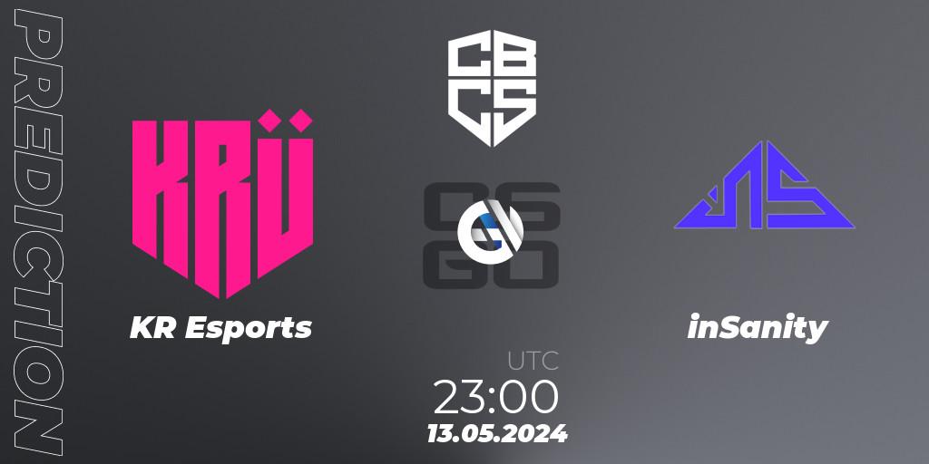 KRÜ Esports vs inSanity: Betting TIp, Match Prediction. 13.05.2024 at 23:00. Counter-Strike (CS2), CBCS Season 4