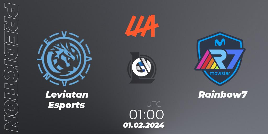 Leviatan Esports vs Rainbow7: Betting TIp, Match Prediction. 01.02.24. LoL, LLA 2024 Opening Group Stage