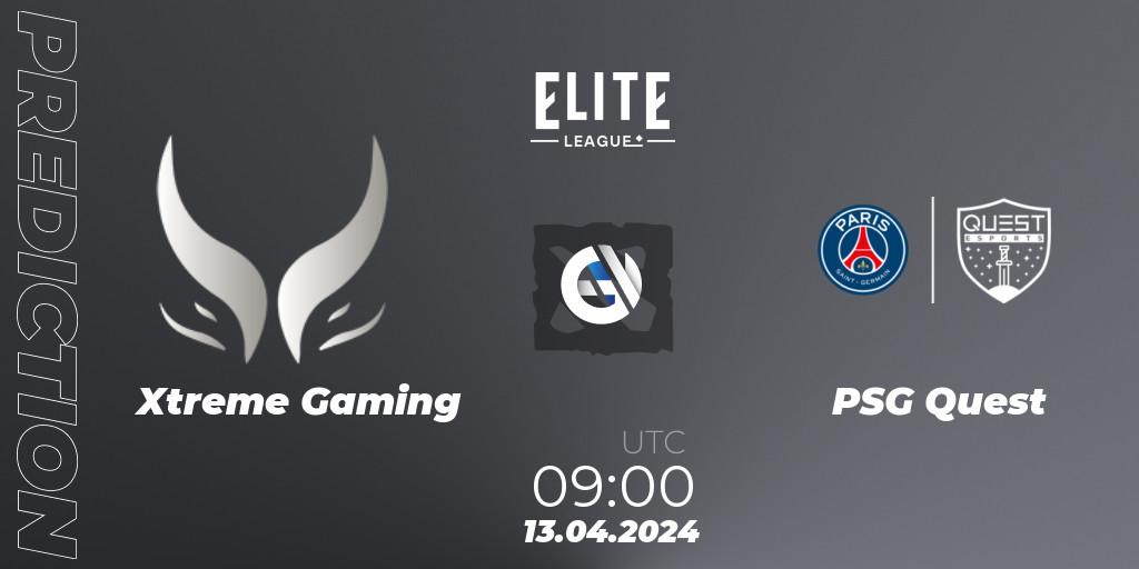 Xtreme Gaming vs PSG Quest: Betting TIp, Match Prediction. 13.04.2024 at 09:19. Dota 2, Elite League