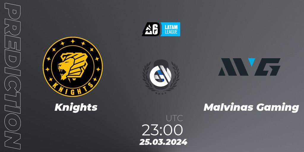 Knights vs Malvinas Gaming: Betting TIp, Match Prediction. 25.03.2024 at 23:00. Rainbow Six, LATAM League 2024 - Stage 1: LATAM South