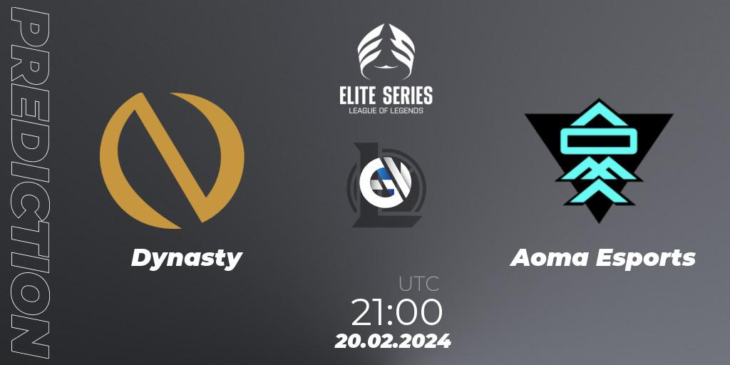 Dynasty vs Aoma Esports: Betting TIp, Match Prediction. 20.02.2024 at 21:00. LoL, Elite Series Spring 2024