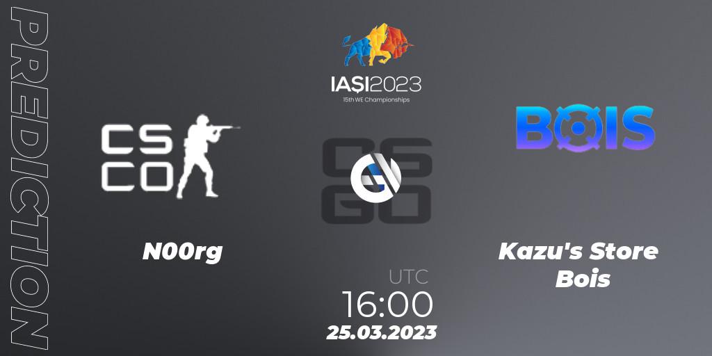 N00rg vs Kazu's Store Bois: Betting TIp, Match Prediction. 25.03.23. CS2 (CS:GO), IESF World Esports Championship 2023: Spanish Qualifier
