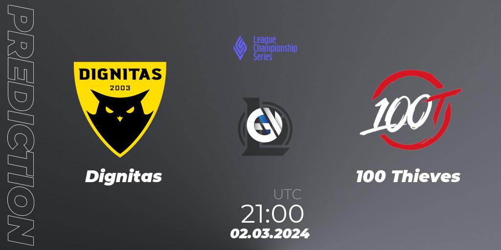 Dignitas vs 100 Thieves: Betting TIp, Match Prediction. 02.03.24. LoL, LCS Spring 2024 - Group Stage