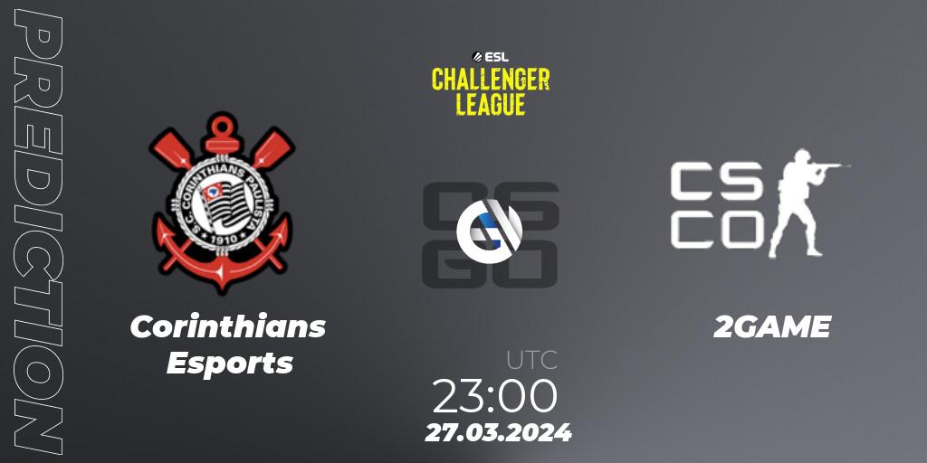 Corinthians Esports vs 2GAME: Betting TIp, Match Prediction. 27.03.24. CS2 (CS:GO), ESL Challenger League Season 47: South America