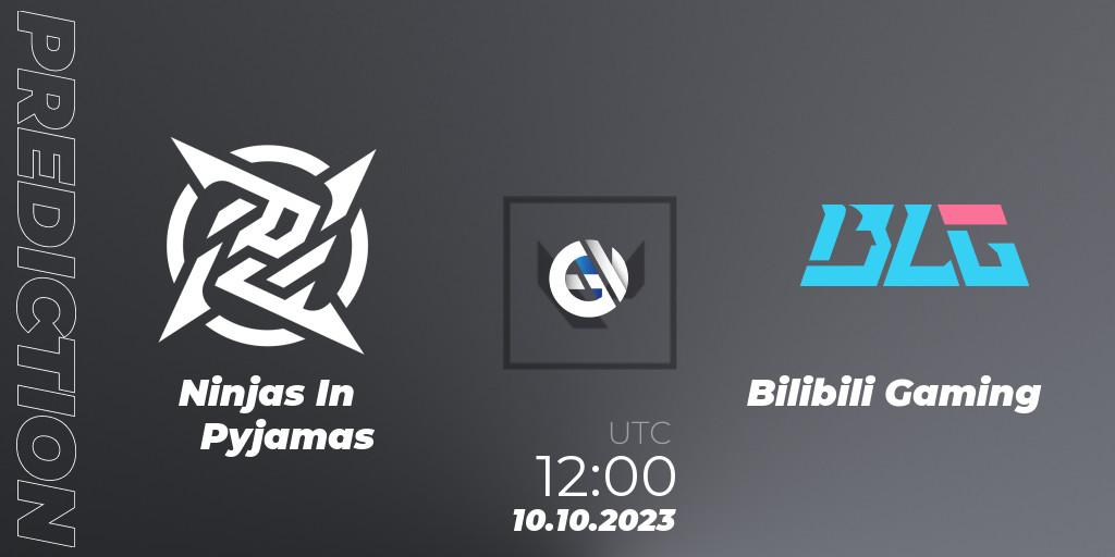 Ninjas In Pyjamas vs Bilibili Gaming: Betting TIp, Match Prediction. 10.10.2023 at 12:00. VALORANT, VALORANT China Evolution Series Act 2: Selection - Play-In