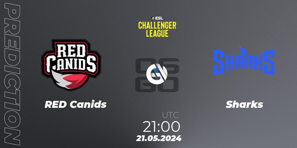 RED Canids vs Sharks: Betting TIp, Match Prediction. 21.05.2024 at 21:00. Counter-Strike (CS2), ESL Challenger League Season 47: South America