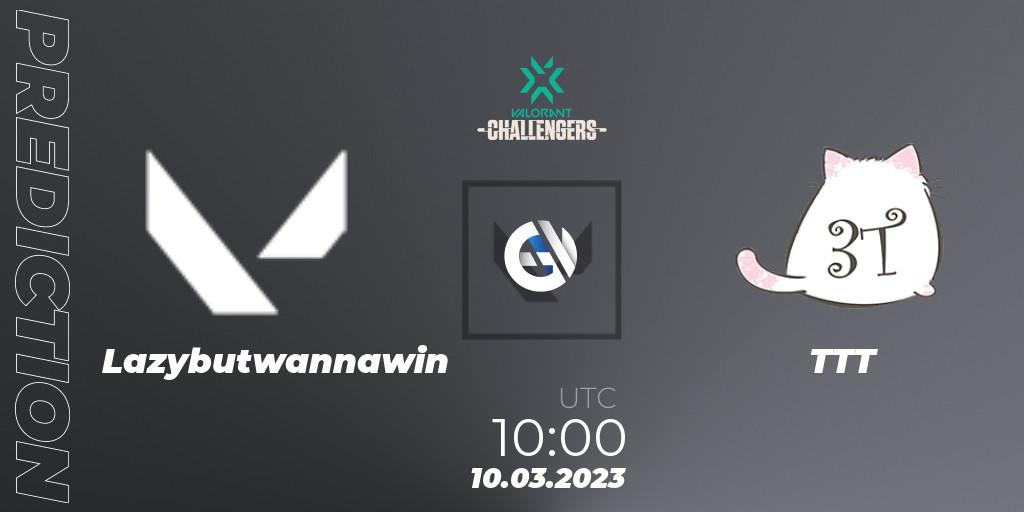 Lazybutwannawin vs TTT: Betting TIp, Match Prediction. 10.03.23. VALORANT, VALORANT Challengers 2023: Vietnam Split 1