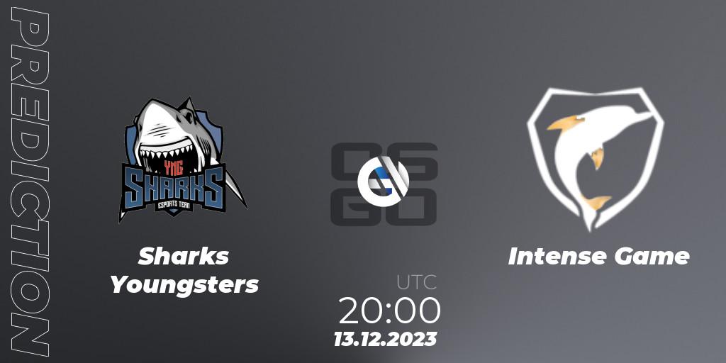 Sharks Youngsters vs Intense Game: Betting TIp, Match Prediction. 13.12.2023 at 20:00. Counter-Strike (CS2), Gamers Club Liga Série A: December 2023