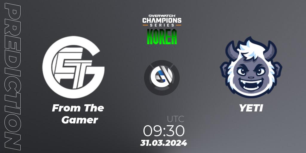 From The Gamer vs YETI: Betting TIp, Match Prediction. 31.03.2024 at 09:30. Overwatch, Overwatch Champions Series 2024 - Stage 1 Korea