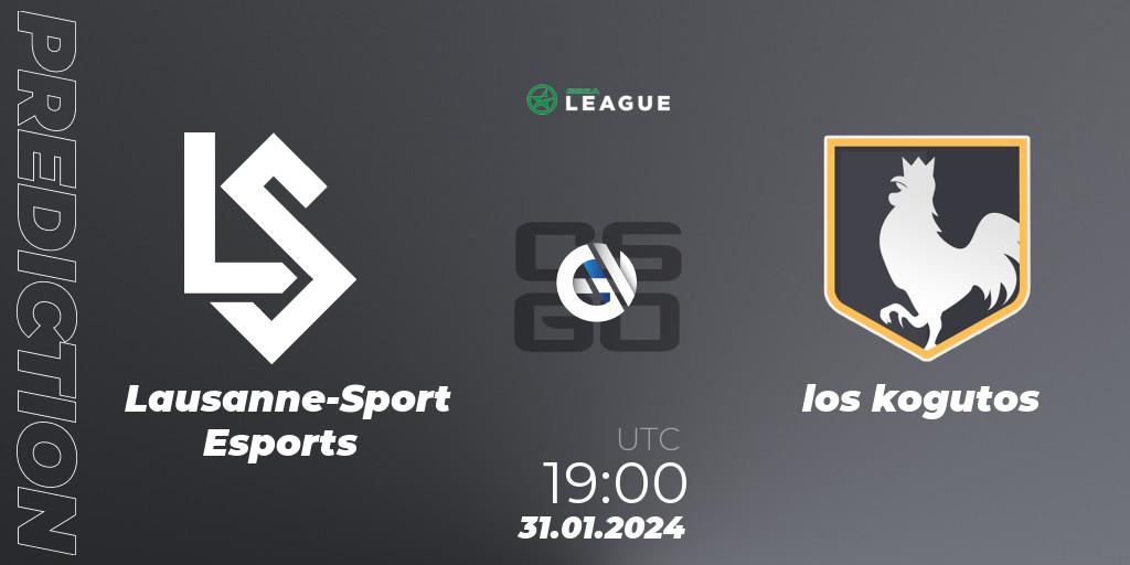 Lausanne-Sport Esports vs los kogutos: Betting TIp, Match Prediction. 01.02.24. CS2 (CS:GO), ESEA Season 48: Advanced Division - Europe