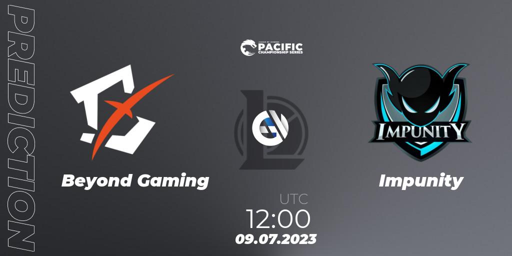 Beyond Gaming vs Impunity: Betting TIp, Match Prediction. 09.07.2023 at 12:00. LoL, PACIFIC Championship series Group Stage