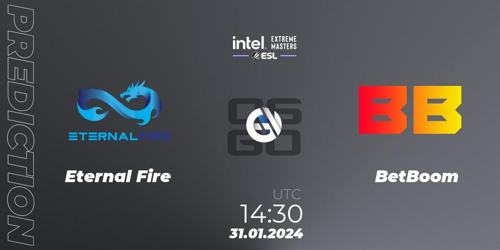 Eternal Fire vs BetBoom: Betting TIp, Match Prediction. 31.01.2024 at 14:30. Counter-Strike (CS2), IEM Katowice 2024 Play-in