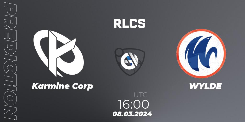 Karmine Corp vs WYLDE: Betting TIp, Match Prediction. 08.03.2024 at 16:00. Rocket League, RLCS 2024 - Major 1: Europe Open Qualifier 3