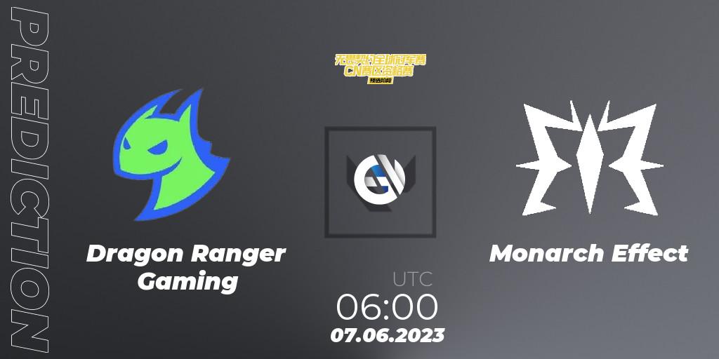 Dragon Ranger Gaming vs Monarch Effect: Betting TIp, Match Prediction. 07.06.23. VALORANT, VALORANT Champions Tour 2023: China Preliminaries