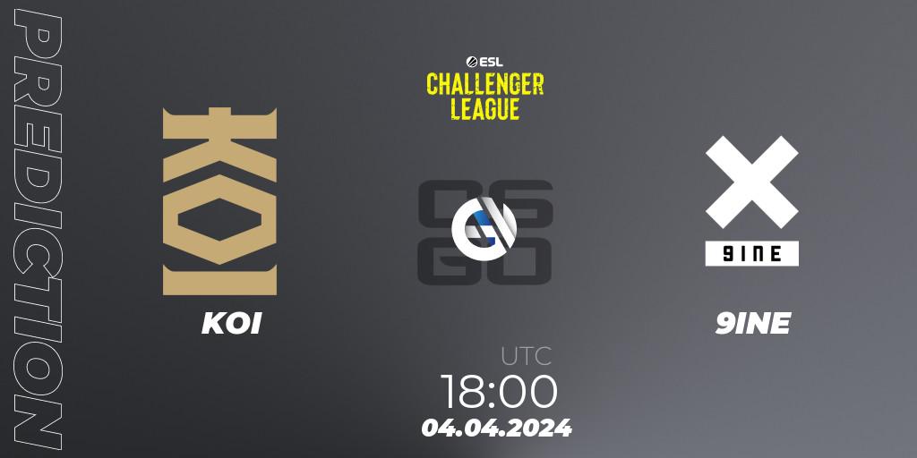 KOI vs 9INE: Betting TIp, Match Prediction. 03.04.24. CS2 (CS:GO), ESL Challenger League Season 47: Europe
