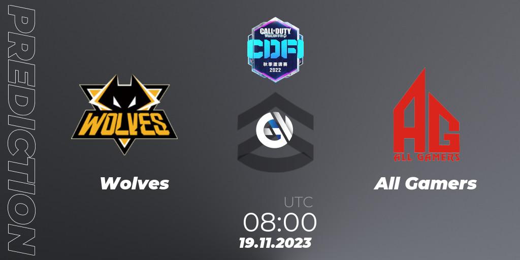 Wolves vs All Gamers: Betting TIp, Match Prediction. 19.11.2023 at 09:00. Call of Duty, CODM Fall Invitational 2023