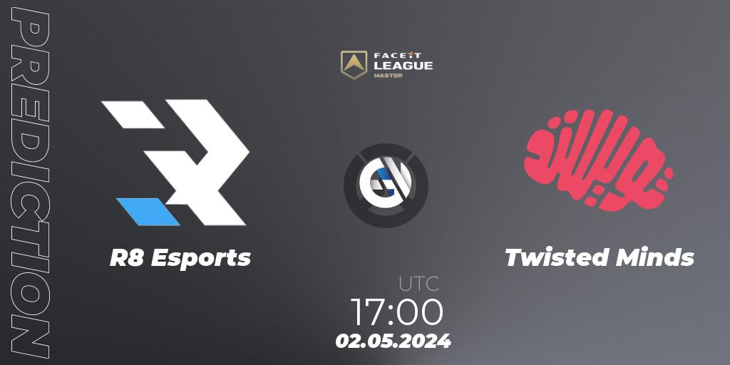 R8 Esports vs Twisted Minds: Betting TIp, Match Prediction. 02.05.2024 at 17:00. Overwatch, FACEIT League Season 1 - EMEA Master Road to EWC