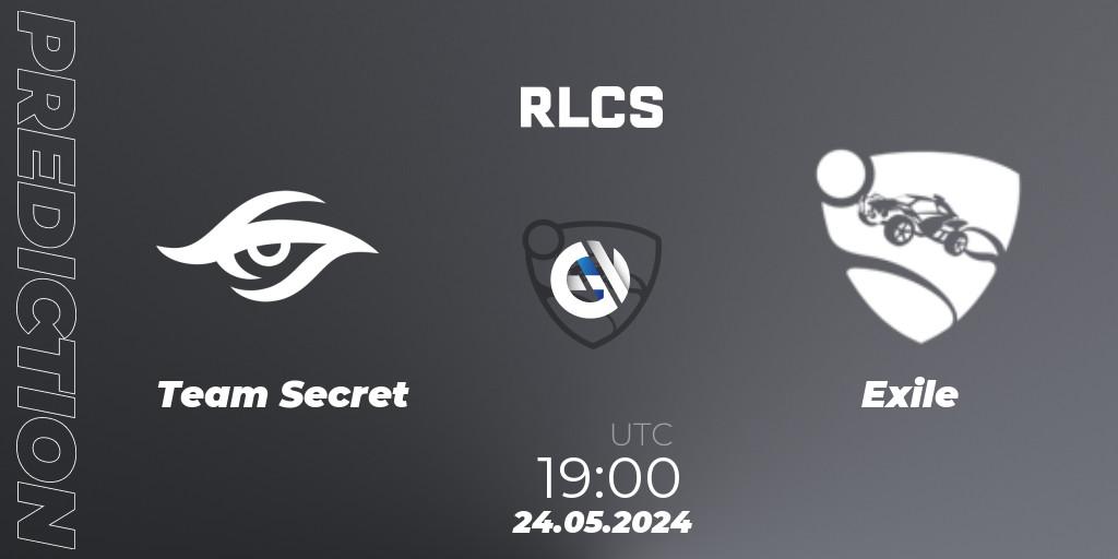 Team Secret vs Exile: Betting TIp, Match Prediction. 24.05.2024 at 19:00. Rocket League, RLCS 2024 - Major 2: SAM Open Qualifier 6