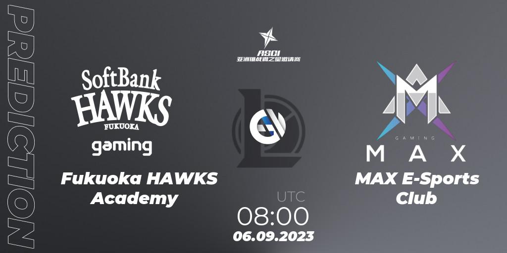Fukuoka HAWKS Academy vs MAX E-Sports Club: Betting TIp, Match Prediction. 06.09.23. LoL, Asia Star Challengers Invitational 2023
