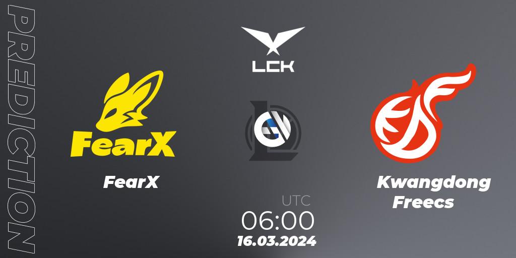 FearX vs Kwangdong Freecs: Betting TIp, Match Prediction. 16.03.24. LoL, LCK Spring 2024 - Group Stage