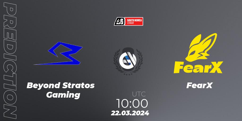 Beyond Stratos Gaming vs FearX: Betting TIp, Match Prediction. 22.03.24. Rainbow Six, South Korea League 2024 - Stage 1