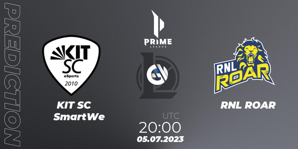 KIT SC SmartWe vs RNL ROAR: Betting TIp, Match Prediction. 05.07.2023 at 20:00. LoL, Prime League 2nd Division Summer 2023