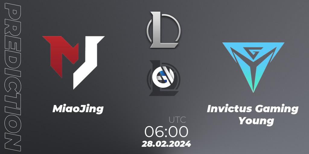 MiaoJing vs Invictus Gaming Young: Betting TIp, Match Prediction. 28.02.24. LoL, LDL 2024 - Stage 1