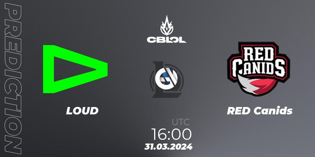 LOUD vs RED Canids: Betting TIp, Match Prediction. 31.03.2024 at 16:00. LoL, CBLOL Split 1 2024 - Playoffs
