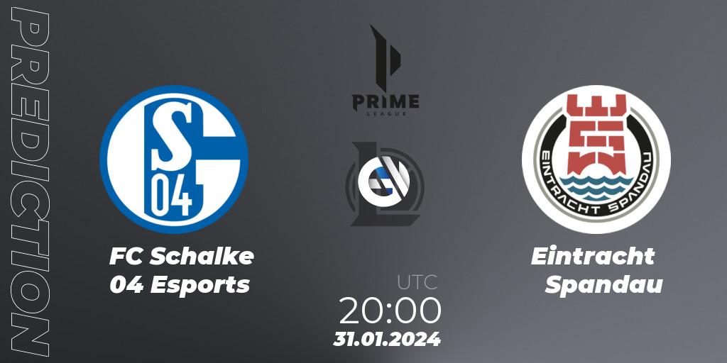 FC Schalke 04 Esports vs Eintracht Spandau: Betting TIp, Match Prediction. 31.01.24. LoL, Prime League Spring 2024 - Group Stage