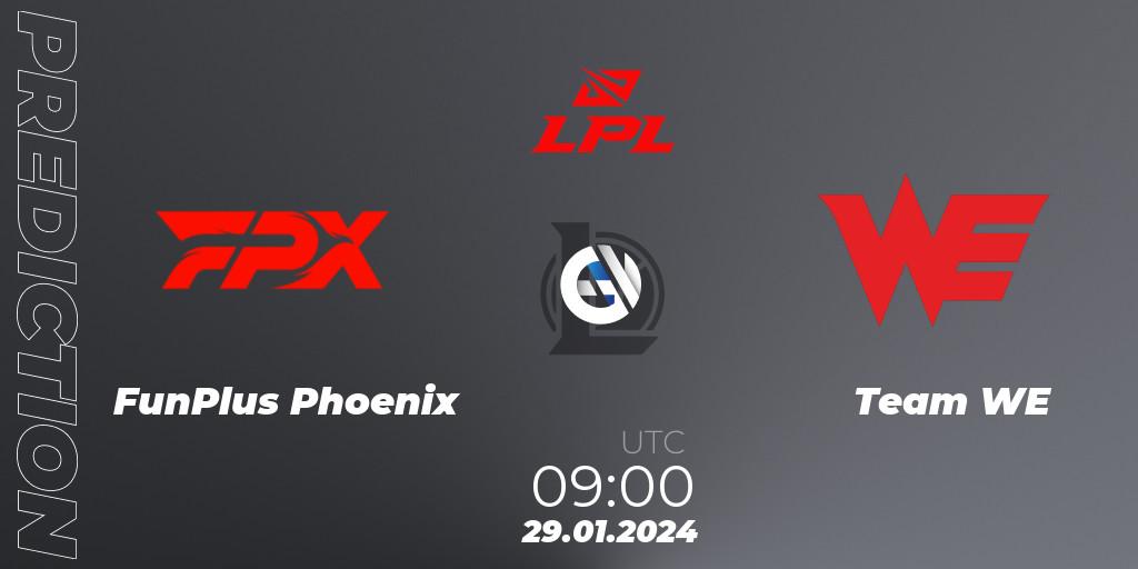 FunPlus Phoenix vs Team WE: Betting TIp, Match Prediction. 29.01.2024 at 09:00. LoL, LPL Spring 2024 - Group Stage