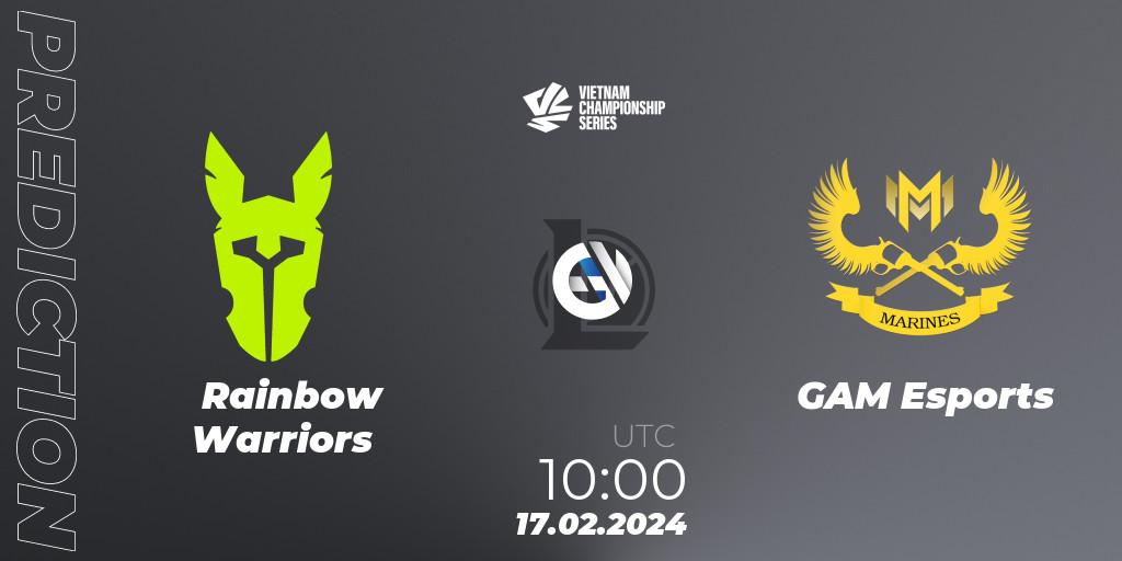 Rainbow Warriors vs GAM Esports: Betting TIp, Match Prediction. 17.02.24. LoL, VCS Dawn 2024 - Group Stage